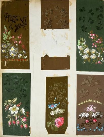 Album de maquettes gouachées, vers 1880-1885,...