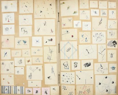 Album de maquettes gouachées, vers 1900,...