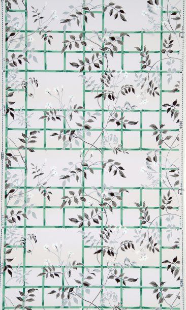 Ensemble de cinq rouleaux, vers 1960, treillage...