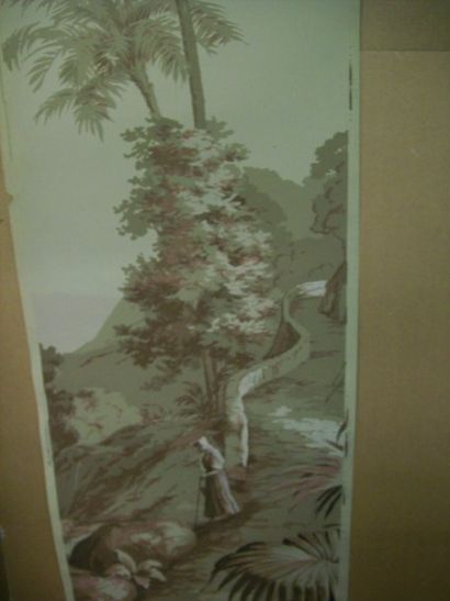 Réunion de trois papiers peints Zuber, un...