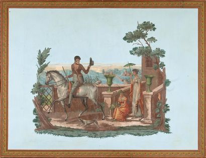Le Départ pour la chasse, dessus de porte...