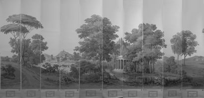 Paysage Italien, papier peint panoramique...