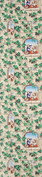 Rouleau de papier peint troubadour, vers...