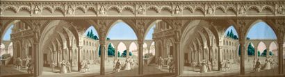 Frise néo-gothique, vers 1840, cloître et...