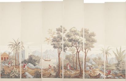 Voyage aux Iles, décor panoramique en six...