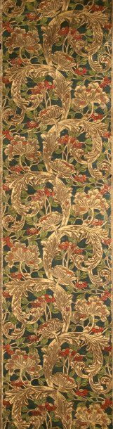 Papier peint faux-cuir, vers 1900, décor...