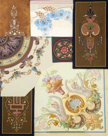 Fonds d'atelier de peintre-décorateur, vers...