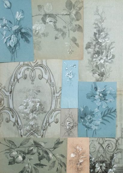 Important portefeuille sur la fleur, réunissant...