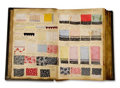 Album d'échantillons de garnitures de robe,...