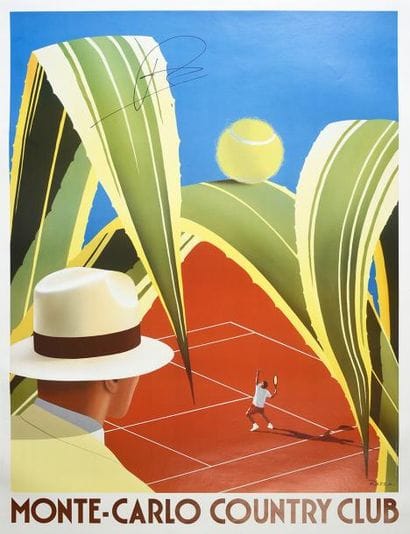 Affiche du Monte-Carlo Country Club.
Illustrée...