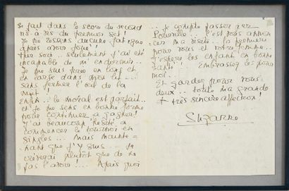 Exceptionnelle lettre manuscrite de Suzanne...