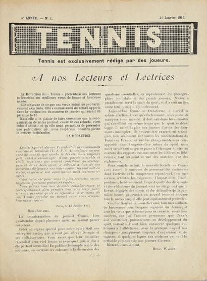 Reliure de la revue Tennis pour l'année 1913...