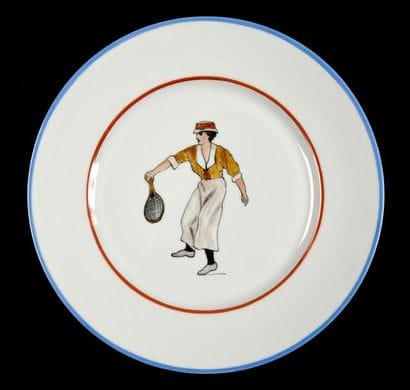 Ensemble de 16 assiettes en céramique à décor...