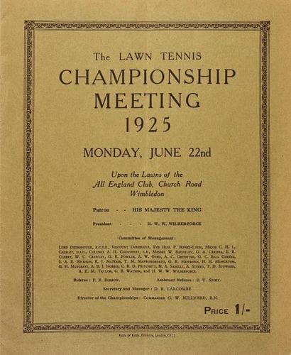 Programme officiel du Tournoi de Wimbledon...