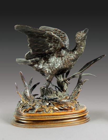 A. LEONARD
Oiseau Bronze à patine brune.18...