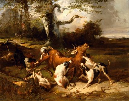 Karl KIOERBOE ( 1797-1876)
Hallali du cerf...