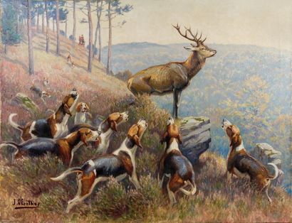 Joseph OBERTHUR (1872-1956)
Hallali du cerf...
