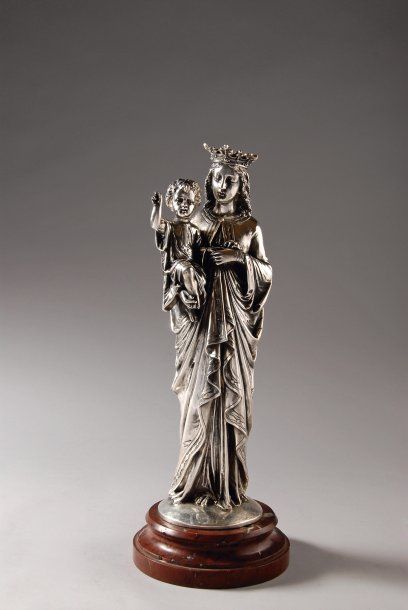 Désiré Pierre Louis MARIE. Vierge à l'enfant.Bronze...