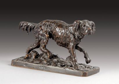 Christophe FRATIN (1801-1864)
Chien setter.Bronze...