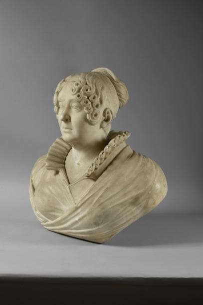École Française du XIXe siècle
Buste de femme.
Marbre.
H.:...