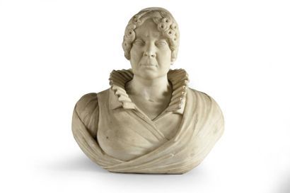 École Française du XIXe siècle
Buste de femme.
Marbre.
H.:...