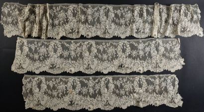 Volant en Alençon, aiguille, vers 1860-70.
Trois...