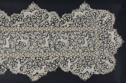 Panneau, décor cynégétique, aiguille, Italie,...