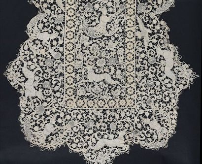 Panneau, décor cynégétique, aiguille, Italie,...