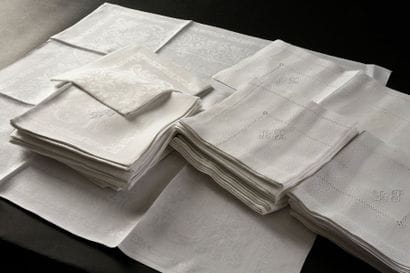 Suites de serviettes damassées, début du...