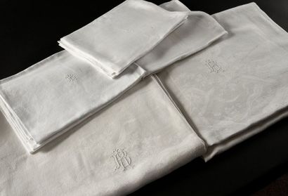 Service de table, nappes et serviettes, fin...