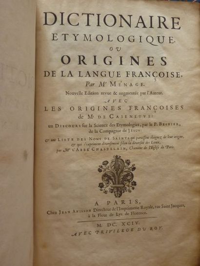 MENAGE, G.

Dictionnaire étymologique ou...