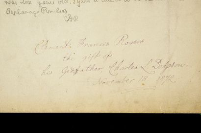 CARROLL, Lewis (1832-1898)

Autographe tiré...