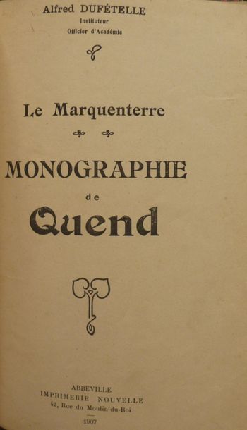 DUFETELLE, Alfred

Le Marquenterre. Monographie...