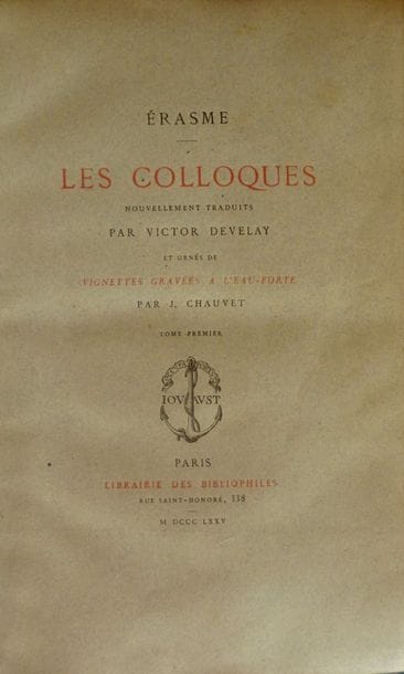 ERASME
Les colloques, éd. par Victor DevelayP.,...
