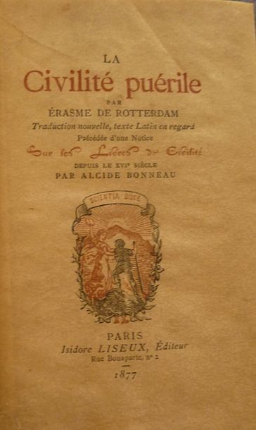 ERASME
La civilité puérile trad. En double...