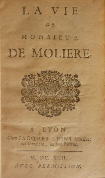 Ens. de 2 ouvrages - MOLIERE La vie de M....