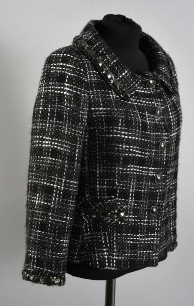 LANVIN, veste de tailleur, en tweed gris...