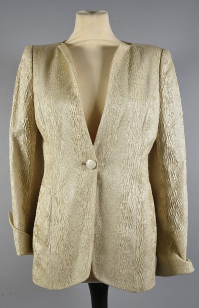 CARVEN, veste droite, veste en taffetas gaufré...