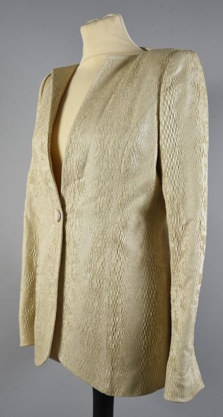 CARVEN, veste droite, veste en taffetas gaufré...