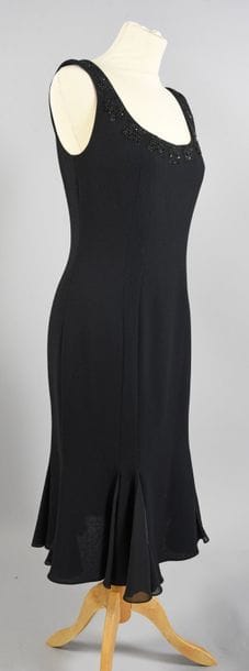 JOHN GALLIANO, robe du soir en crêpe de laine...