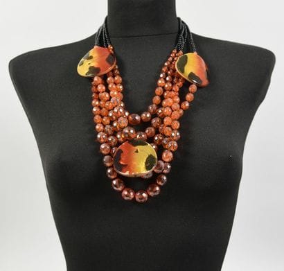 GIORGIO ARMANI, collier draperie, à 5 rangs...