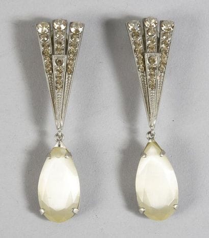 ARMANI, paire de clips pendants d’oreilles...