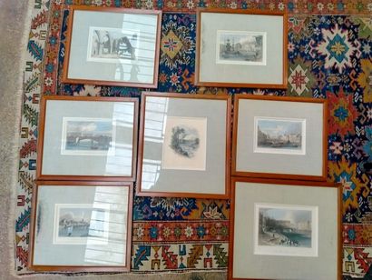 Ensemble de sept gravures sur l'Irlande pittoresque...