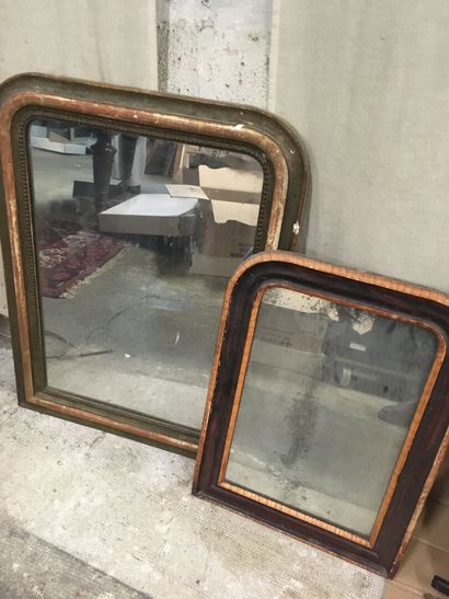 Ensemble de 2 miroirs Louis Philippe (en...