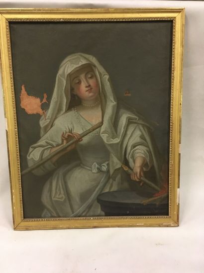 École française XVIIIe, portrait d'une Vestale,...