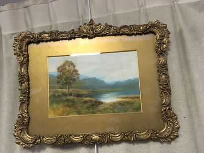 F MAY, suite de paysages Écossais, aquarelles...