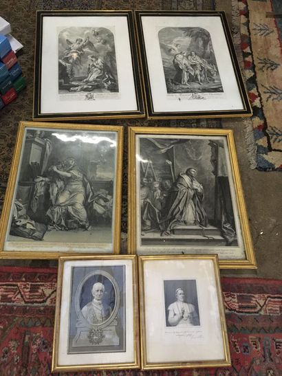 Ensemble de 6 gravures religieuses XIXe