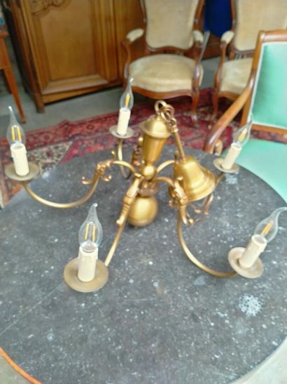 Lustre en laiton de style Hollandais H :...