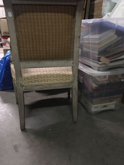 Fauteuil accotoirs à manchettes, XIXe (pieds...