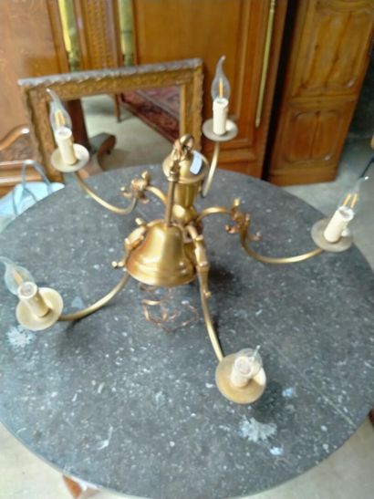 Lustre en laiton de style Hollandais H :...